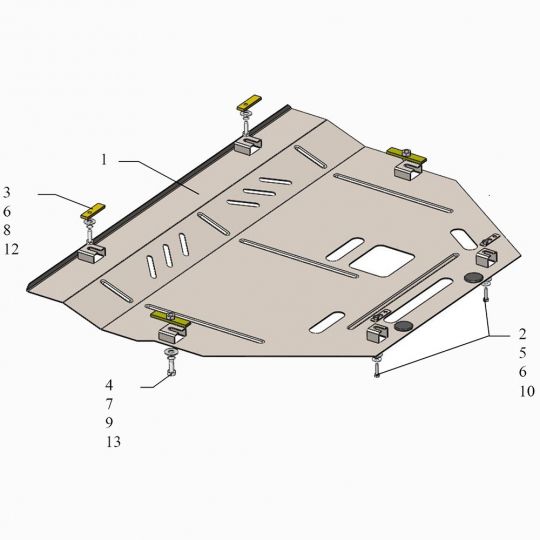 Kolchuga Защита двигателя и КПП на Ford Edge II '16- (ZiPoFlex-оцинковка) Kolchuga Защита двигателя и КПП на Ford Edge II '16- (ZiPoFlex-оцинковка)
