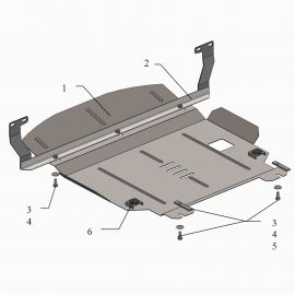 Kolchuga Защита двигателя, КПП и радиатора на Ford Fiesta VI '02-08 (V-1,4D)