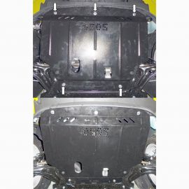 Kolchuga Защита двигателя, КПП и радиатора на Ford Fiesta VII '12-17 (V-1,0) EcoBoost (ZiPoFlex-оцинковка)