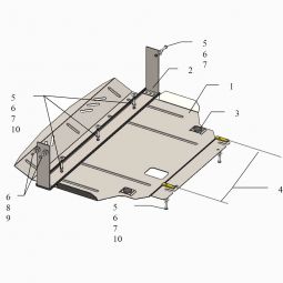 Kolchuga Защита двигателя, КПП и радиатора на Ford Fiesta VII '13- ST EcoBoost