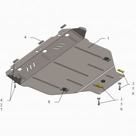 Kolchuga Защита двигателя, КПП и радиатора на Ford Kuga I '08-12 (ZiPoFlex-оцинковка)