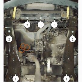 Kolchuga Защита двигателя, КПП и радиатора на Ford Mondeo III '00-07 (V-2,0TDCi)