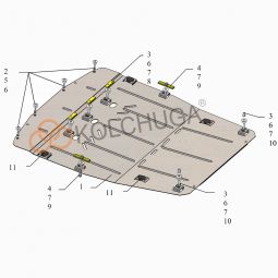 Kolchuga Защита двигателя, КПП и радиатора на Ford Mondeo III '00-07 (V-2,0TDCi)