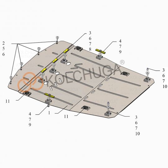 Kolchuga Защита двигателя, КПП и радиатора на Ford Mondeo III '00-07 (V-2,0TDCi) Kolchuga Защита двигателя, КПП и радиатора на Ford Mondeo III '00-07 (V-2,0TDCi)