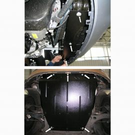 Kolchuga Защита двигателя, КПП и радиатора на Ford Transit Connect I '02-13 (ZiPoFlex-оцинковка)