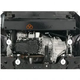 Kolchuga Защита двигателя, КПП и радиатора на Ford Transit/Tourneo Custom '18- (пассажирский) (ZiPoFlex-оцинковка)