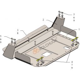 Kolchuga Защита двигателя, КПП и радиатора на Ford Transit/Tourneo Custom '18- (пассажирский)
