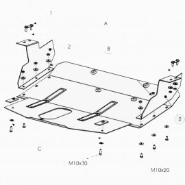 Kolchuga Защита двигателя, КПП и радиатора на Ford Transit V '00-06