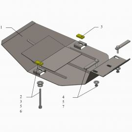 Kolchuga Защита редуктора заднего моста на Ford Kuga I '08-12 (ZiPoFlex-оцинковка)