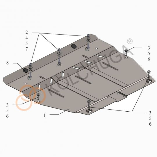 Kolchuga Защита двигателя и КПП на Geely GC9 '15- (ZiPoFlex-оцинковка) Kolchuga Защита двигателя и КПП на Geely GC9 '15- (ZiPoFlex-оцинковка)
