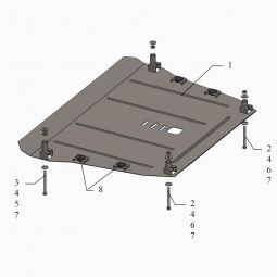 Kolchuga Защита двигателя, КПП и радиатора на Geely Emgrand EC8 '10-