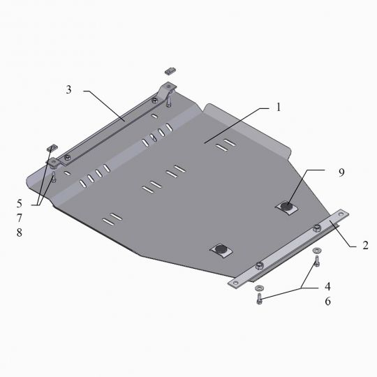 Kolchuga Защита двигателя, КПП и радиатора на Geely GC6 '15- седан Kolchuga Защита двигателя, КПП и радиатора на Geely GC6 '15- седан