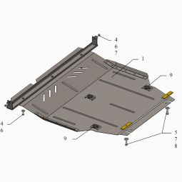 Kolchuga Защита двигателя, КПП и радиатора на Geely GC7 '12- седан