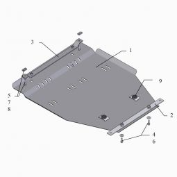 Kolchuga Защита двигателя, КПП и радиатора на Geely MK/MK2 '06- седан