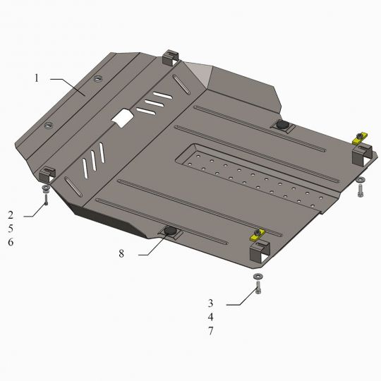 Kolchuga Защита двигателя, КПП и радиатора на Geely Panda '08- Kolchuga Защита двигателя, КПП и радиатора на Geely Panda '08-