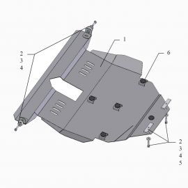 Kolchuga Защита двигателя, КПП и радиатора на Geely SL '11- (ZiPoFlex-оцинковка)