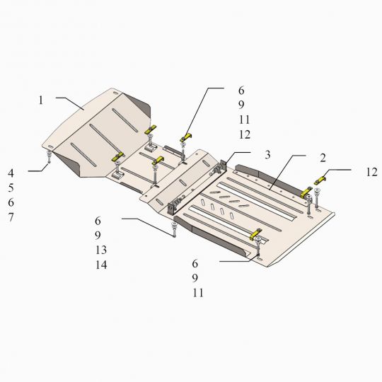 Kolchuga Защита двигателя, КПП и радиатора на GMC Canyon I '04-14 (ZiPoFlex-оцинковка) Kolchuga Защита двигателя, КПП и радиатора на GMC Canyon I '04-14 (ZiPoFlex-оцинковка)
