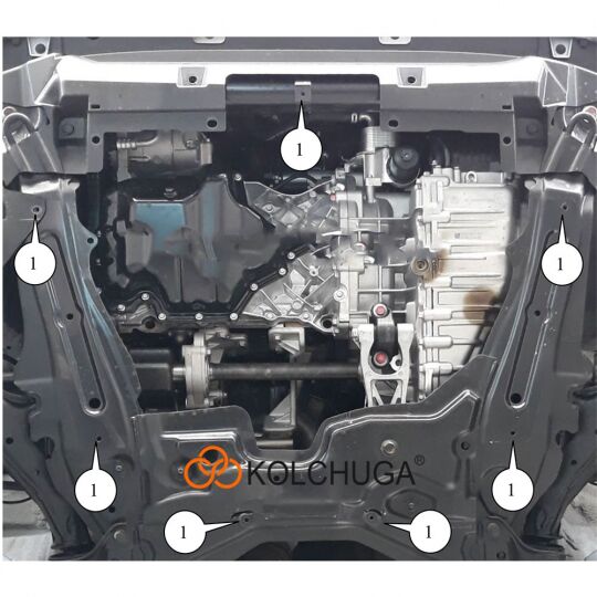 Kolchuga Защита двигателя, КПП и абсорбера на Great Wall Haval H6 II '17- (ZiPoFlex-оцинковка) Kolchuga Защита двигателя, КПП и абсорбера на Great Wall Haval H6 II '17- (ZiPoFlex-оцинковка)