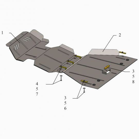Kolchuga Защита двигателя, КПП и радиатора на Great Wall Hover H3 '11- Kolchuga Защита двигателя, КПП и радиатора на Great Wall Hover H3 '11-