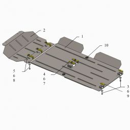 Kolchuga Защита двигателя, КПП и радиатора на Great Wall Hover H5 '10- (V-2,0D)