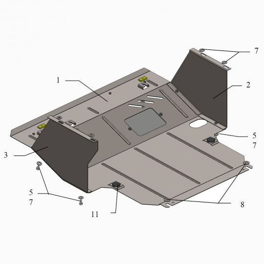 Kolchuga Защита двигателя, КПП и радиатора на Great Wall Hover M2 '10- Kolchuga Защита двигателя, КПП и радиатора на Great Wall Hover M2 '10-
