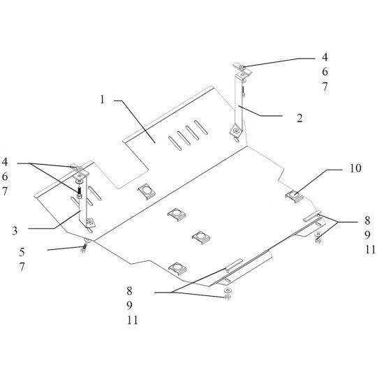 Kolchuga Защита двигателя, КПП и радиатора на Hafei Sigma '06- Kolchuga Защита двигателя, КПП и радиатора на Hafei Sigma '06-