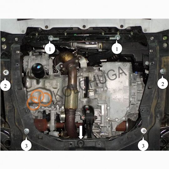 Kolchuga Защита двигателя и КПП на Honda Civic X '15- седан 4d Kolchuga Защита двигателя и КПП на Honda Civic X '15- седан 4d