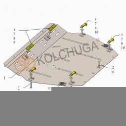 Kolchuga Защита двигателя и КПП на Honda Civic X '15- седан 4d