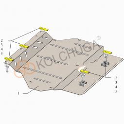 Kolchuga Защита двигателя и КПП на Honda Jazz IV '13- (ZiPoFlex)