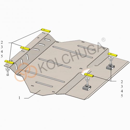 Kolchuga Защита двигателя и КПП на Honda Jazz IV '13- (ZiPoFlex)