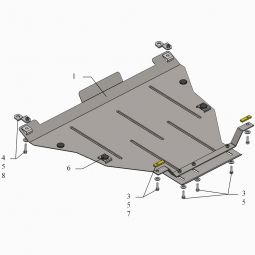 Kolchuga Защита двигателя, КПП и радиатора на Honda Accord VIII '08-15