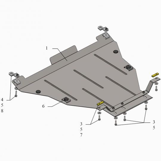 Kolchuga Защита двигателя, КПП и радиатора на Honda Accord VIII '08-15 (ZiPoFlex-оцинковка) Kolchuga Защита двигателя, КПП и радиатора на Honda Accord VIII '08-15 (ZiPoFlex-оцинковка)