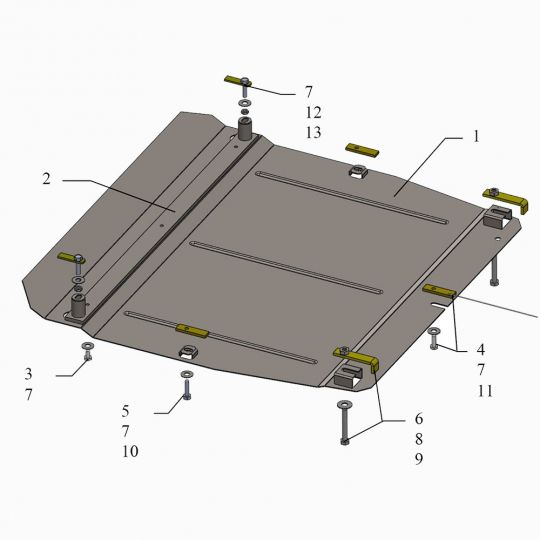 Kolchuga Защита двигателя, КПП и радиатора на Honda CR-V IV '12-15 (ZiPoFlex-оцинковка) Kolchuga Защита двигателя, КПП и радиатора на Honda CR-V IV '12-15 (ZiPoFlex-оцинковка)