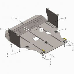 Kolchuga Защита двигателя и КПП на Hyundai Elantra V '10-14 (ZiPoFlex-оцинковка)