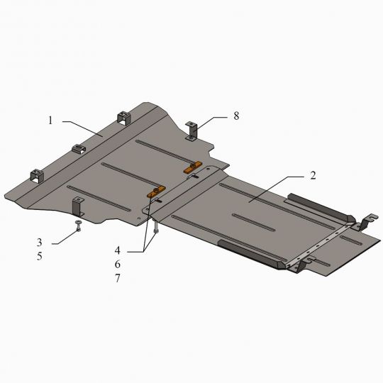 Kolchuga Защита двигателя и КПП на Hyundai Equus II '13-