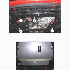 Kolchuga Защита двигателя, КПП и радиатора на Hyundai Accent III '05-10 (ZiPoFlex-оцинковка)