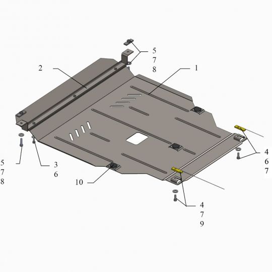Kolchuga Защита двигателя, КПП и радиатора на Hyundai Accent IV '10-17 Kolchuga Защита двигателя, КПП и радиатора на Hyundai Accent IV '10-17