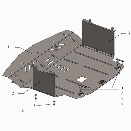 Kolchuga Защита двигателя, КПП и радиатора на Hyundai Accent IV '10-17 Kolchuga Защита двигателя, КПП и радиатора на Hyundai Accent IV '10-17