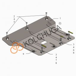 Kolchuga Защита двигателя, КПП и радиатора на Hyundai Accent V '17- HCr RUS (ZiPoFlex-оцинковка)