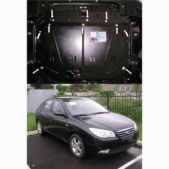 Kolchuga Защита двигателя, КПП и радиатора на Hyundai Elantra IV '06-11 Kolchuga Защита двигателя, КПП и радиатора на Hyundai Elantra IV '06-11