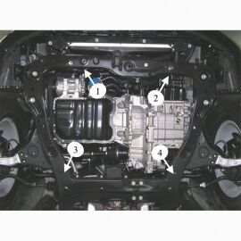 Kolchuga Защита двигателя, КПП и радиатора на Hyundai Grandeur (TG) IV '05-11