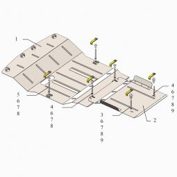 Kolchuga Защита двигателя, КПП и радиатора на Hyundai H-1 II '08-