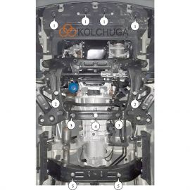 Kolchuga Защита двигателя, КПП и радиатора на Hyundai H-1 II '18- (МКПП) (ZiPoFlex-оцинковка)