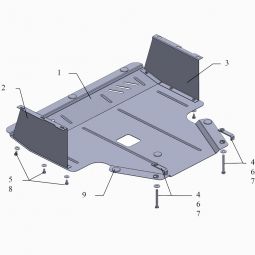 Kolchuga Защита двигателя, КПП и радиатора на Hyundai i20 I '08-12