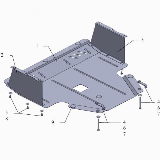 Kolchuga Защита двигателя, КПП и радиатора на Hyundai i20 I '08-12 Kolchuga Защита двигателя, КПП и радиатора на Hyundai i20 I '08-12