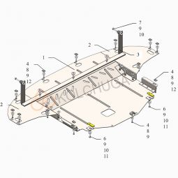 Kolchuga Защита двигателя, КПП и радиатора на Hyundai i30 III '17- (V-1,6TGDI; 1,4T) (ZiPoFlex-оцинковка)