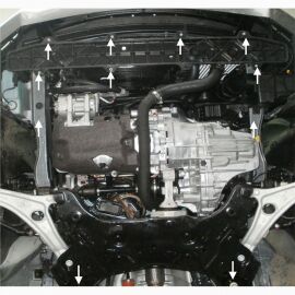 Kolchuga Защита двигателя, КПП и радиатора на Hyundai i40 '11- (V-1,7 CRDI) (ZiPoFlex-оцинковка)