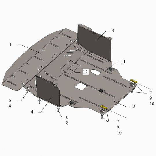 Kolchuga Защита двигателя, КПП и радиатора на Hyundai i40 '11- (V-2,0) Kolchuga Защита двигателя, КПП и радиатора на Hyundai i40 '11- (V-2,0)