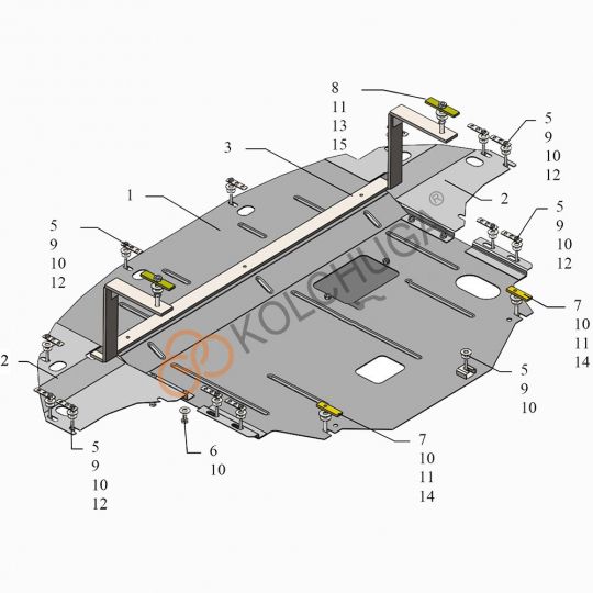Kolchuga Защита двигателя, КПП и радиатора на Hyundai Ioniq '16- Hybrid (ZiPoFlex) Kolchuga Защита двигателя, КПП и радиатора на Hyundai Ioniq '16- Hybrid (ZiPoFlex)