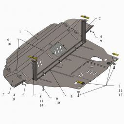 Kolchuga Защита двигателя, КПП и радиатора на Hyundai ix35 I '10-17 (бензин) (ZiPoFlex)
